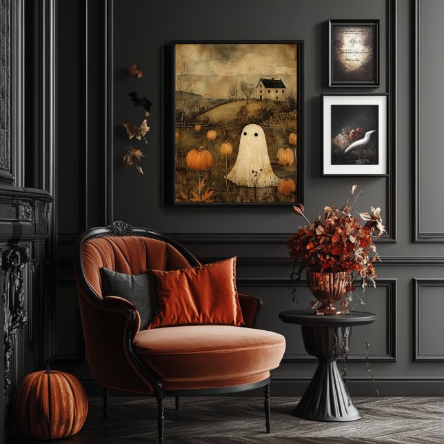 Póster Vintage Style Halloween Ghost Farmhouse Vibe  (Subido por el creador)
