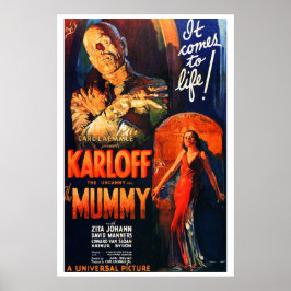 Póster Vintage Style Monster Movie Poster Mummy