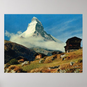 Póster Vintage Suiza, Cervino, Zermatt