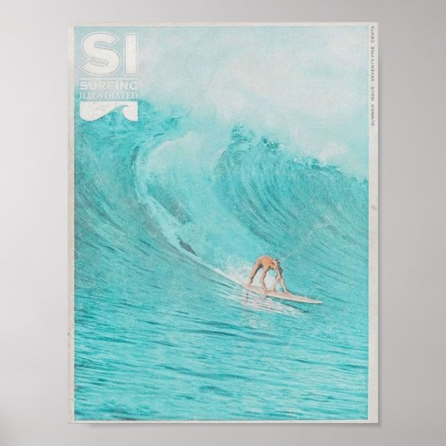 Póster vintage surf magazine cover (Frente)