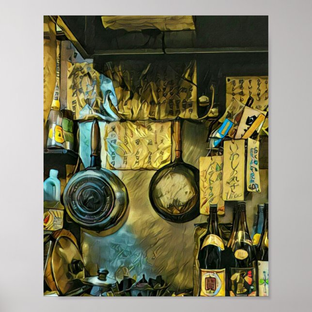 Póster Vintage Sushi Artwork (Frente)