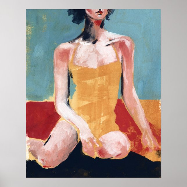 Póster Vintage Swim - Yellow Swimsuit (Frente)