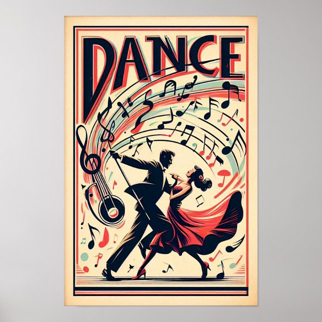Póster Vintage Swing Dance Night Poster (Frente)