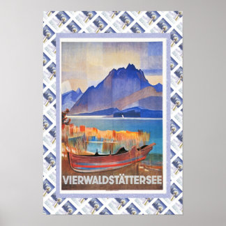 Póster Vintage Swiss Railway Vierwaldstattersee