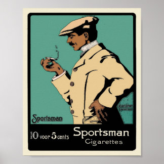 Póster Vintage Tabaco Poster - Cigarrillos deportivos