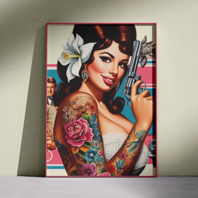 Póster Vintage Tattooed Pulp Pin-up (Subido por el creador)