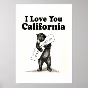Póster Vintage te amo California