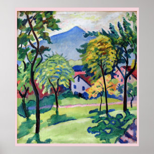 Póster Vintage Tegernsee Landscape August Macke