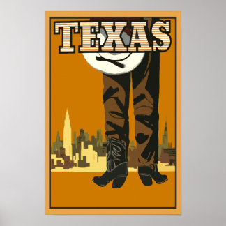 Póster Vintage Texas Cowboy