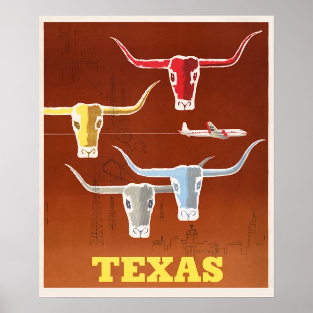 Póster Vintage Texas Poster (Frente)