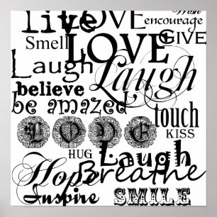 Póster Vintage Text Life Advice Appartal and Gifts