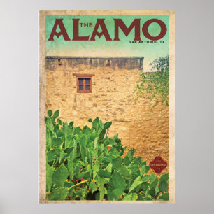 Póster Vintage The Alamo Travel Poster