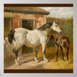 Póster Vintage Thoroughbred Mare y Fool