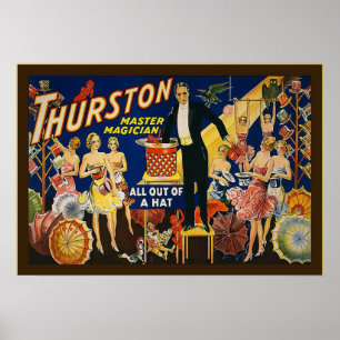 Póster Vintage Thurston, maestro mago