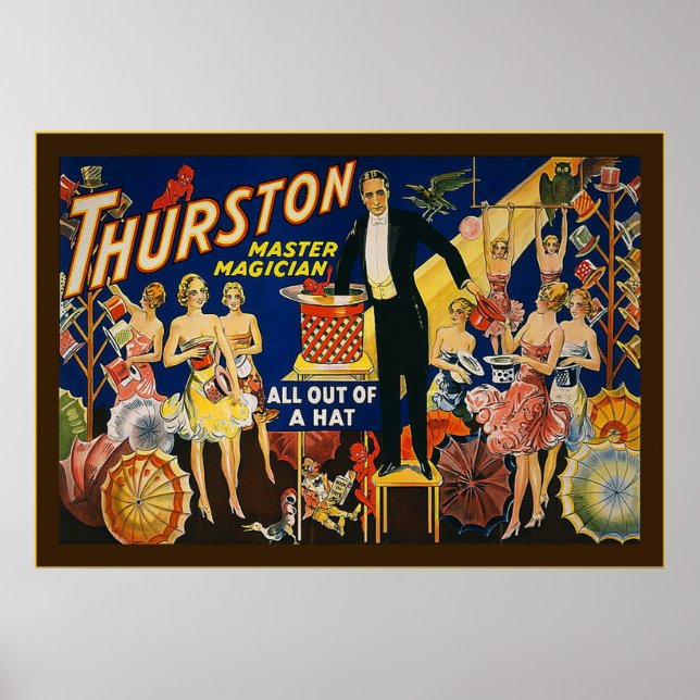 Póster Vintage Thurston, maestro mago (Frente)