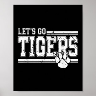 Póster Vintage Tigers School Sports Name Retro