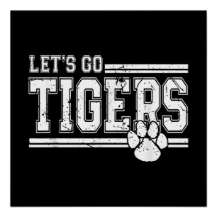 Póster Vintage Tigers School Sports Name Retro