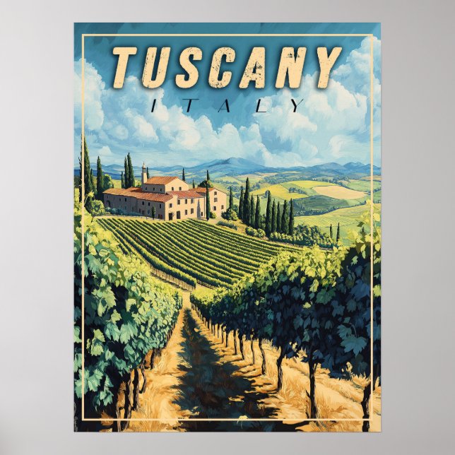 Póster Vintage Toscana Italia (Frente)