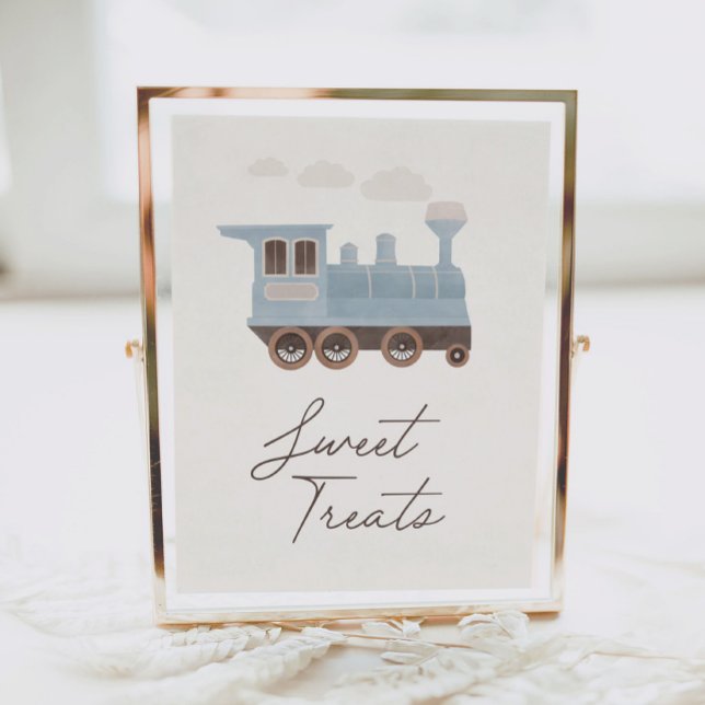 Póster Vintage Train Birthday Party Sweet Tratos Rótulo (Subido por el creador)