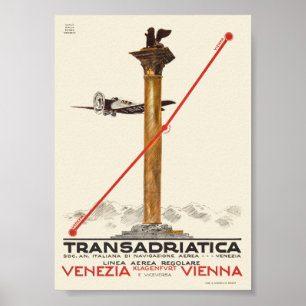 Póster vintage Transadriatica Italia 1925
