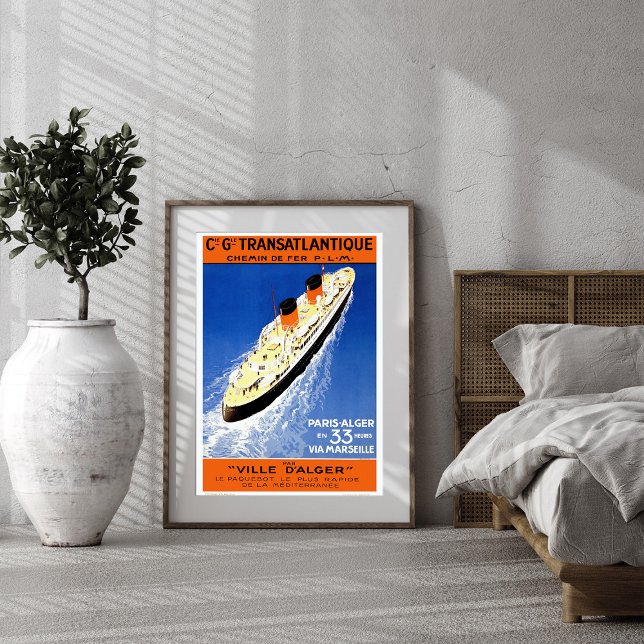 Póster Vintage Transatlantic Cruise Ship Poster (Subido por el creador)