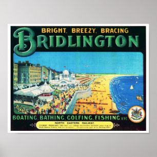 Póster Vintage Travel Advert Bridlington England 1890's