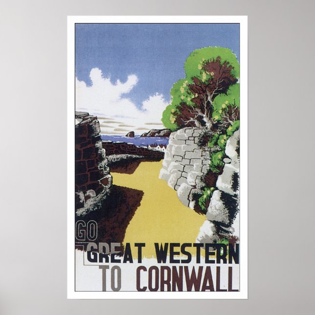 Póster Vintage Travel Cornwall England (Frente)
