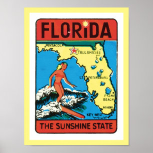 Póster Vintage Travel Florida FL State