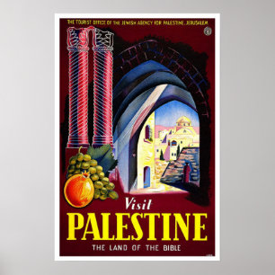 Póster Vintage travel,Palestine
