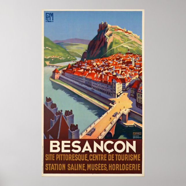 Póster Vintage Travel Poster Besancon France (Frente)