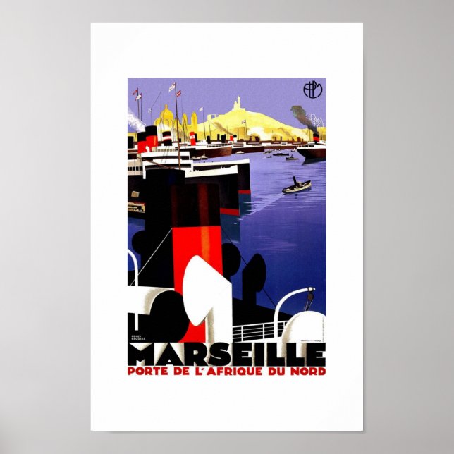 Póster Vintage Travel Poster Marseille (Frente)