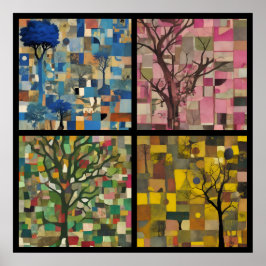 Póster vintage tree deco 4/4 all in one 2