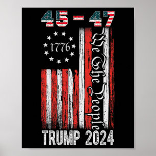 Póster Vintage Trump 2024 45-47 Bandera de Ee. Uu. Nosotr