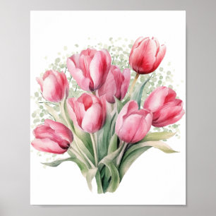 Póster Vintage Tulip Elegance