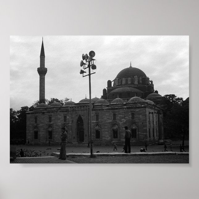 Póster Vintage Turkey Istanbul Beyazit camii mezquita (Frente)