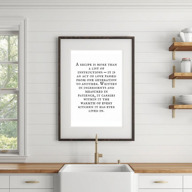 Póster Vintage Typography Rustic Kitchen Poster (Elegant Modern Rustic Kitchen Quote Poster)