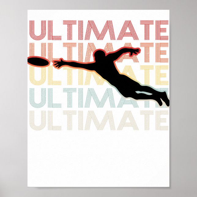 Póster Vintage Ultimate Frisbee Sport Retro (Frente)
