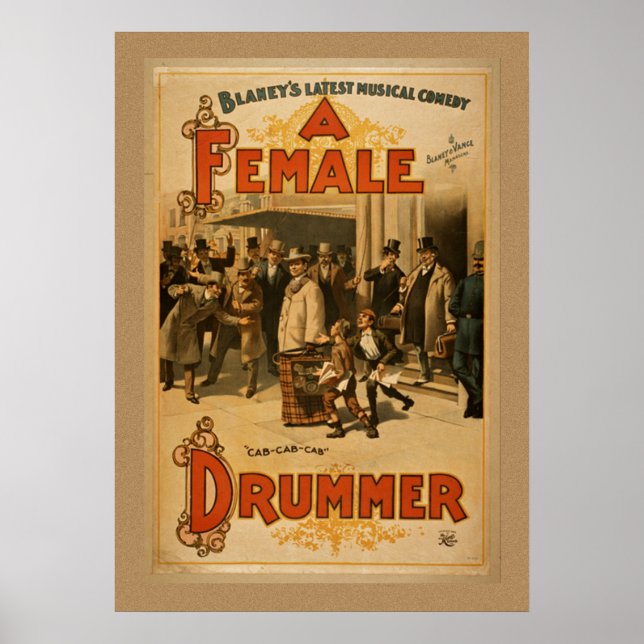 Póster Vintage - Una percusionista (Frente)