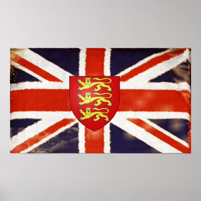 Póster Vintage Union Jack Coat Of Arms Poster (Frente)