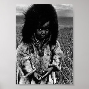 Póster Vintage USA Alaska eskimo boy