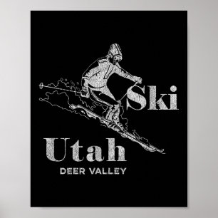 Póster Vintage Utah Deer Valley Skip Tee