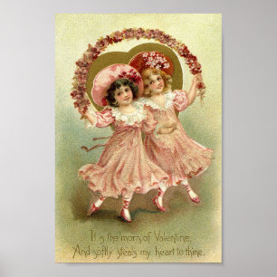 Póster Vintage Valentine Chicas
