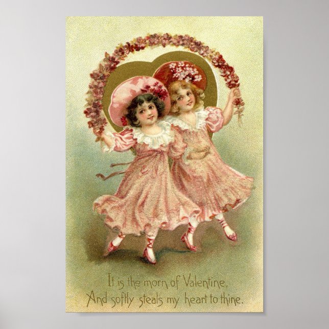 Póster Vintage Valentine Chicas (Frente)