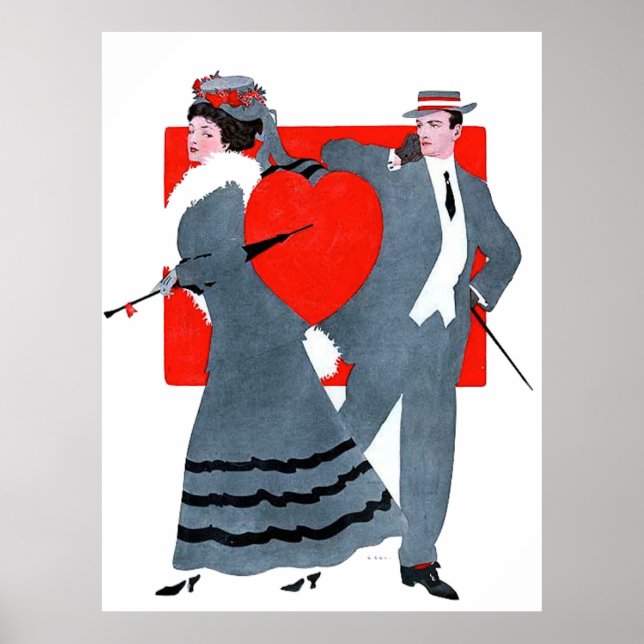 Póster Vintage Valentine Couple (Frente)