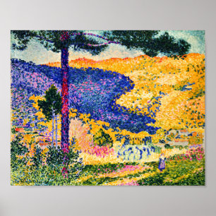 Póster Vintage Valley con pintura de Fir