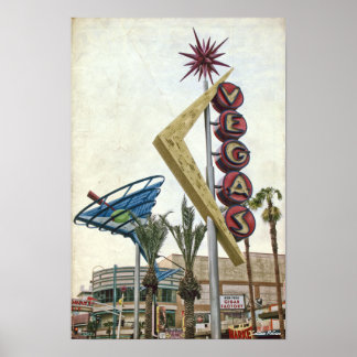 Póster Vintage Vegas Neon Rótulo Poster