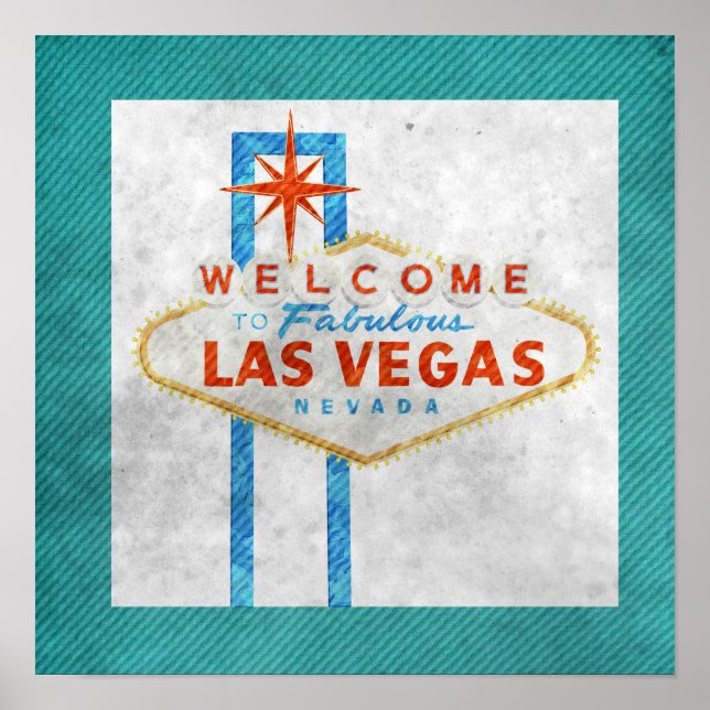 Póster Vintage Vegas Rótulo Poster (Frente)