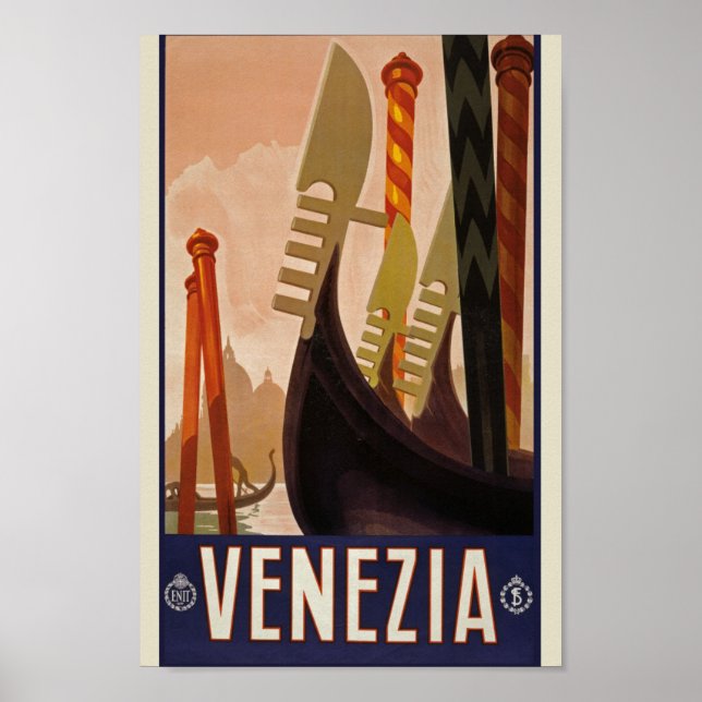 Póster Vintage Venezia Poster - Italia (Frente)