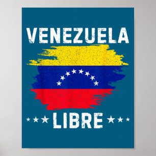 Póster Vintage Venezuela Libre 2026 Bandera de Venezuela 