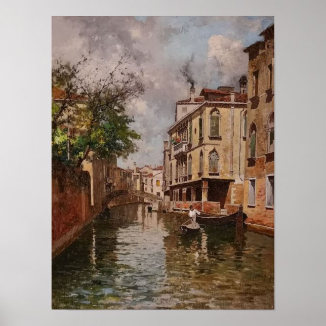Póster Vintage Venice Antonio Leto Venetian Canal (Frente)